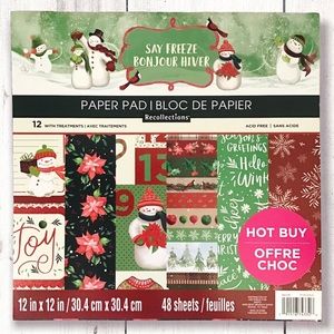 Recollections Say Freeze 12x12 Paper Pad 36 Sheets Christmas Scrapbook Craft
